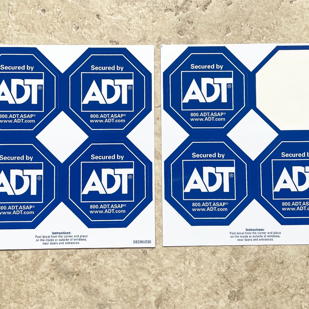 ADT Home Security Stickers, 7 total